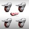Service Caster 3.5 Inch SS Maroon Polyurethane Bolt Hole Caster Set with Total Lock Brake SCC SCC-SSBHTTL20S3514-PPUB-MRN-4 - alternate 4